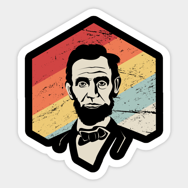 Retro Vintage Abraham Lincoln History Icon Sticker by Wizardmode